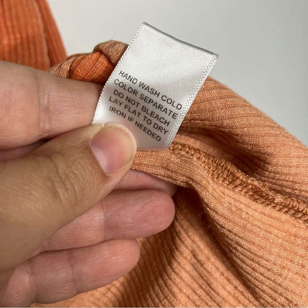 Le Lis long‎ sleeve patchwork cropped top orange … - image 4